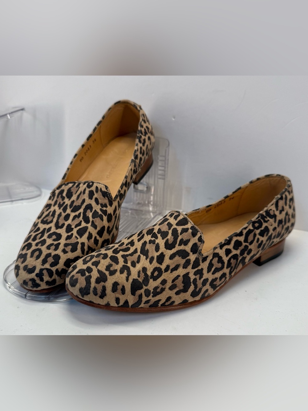 Dieppa Restrepo leather Leopard Print Women's Loafers - Tan and Black size 9.5